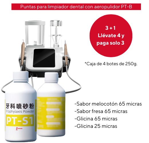 Polvo supragingival bicarbonato sabor melocotón 65 micras (PT-S1) c/4