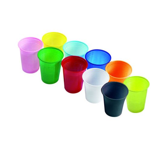Plastic cup, White, 100 pieces