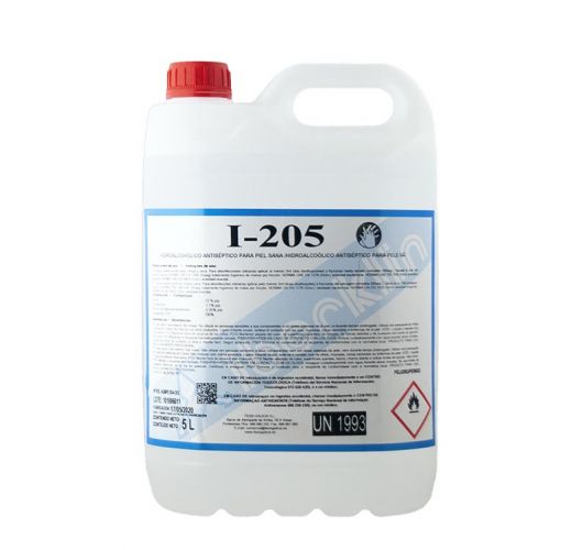 SOlución líquida hidroalcólica antibacteriano garrafa 5L I-205